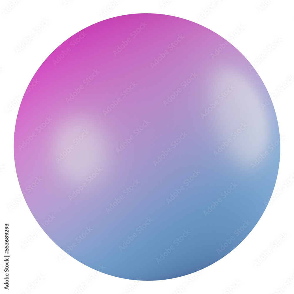 sphere 3d render gradient color