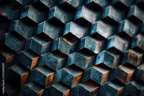 texture organique abstraite de blocs de métal taillés photo