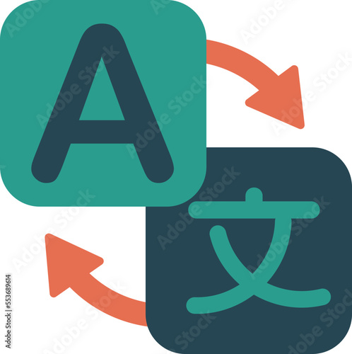 Translation line icon. Translator, language, bilingual, dictionary, communication
