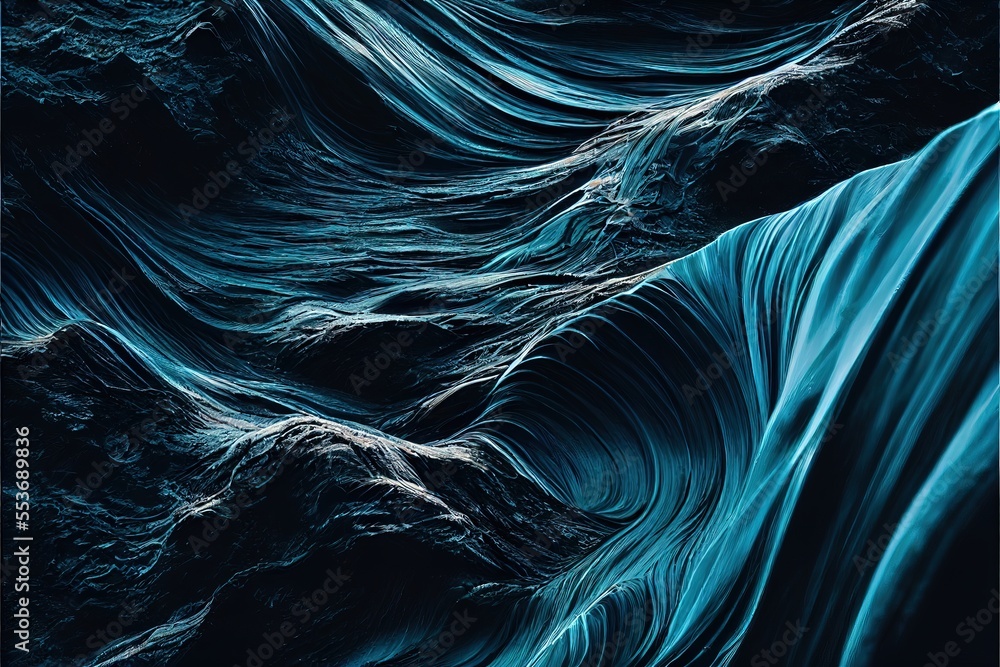 texture aquatique abstraite de vagues bleues ondulées - obrazy, fototapety, plakaty 