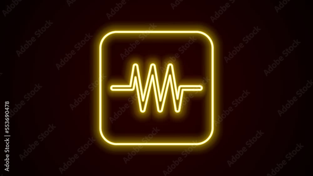 Glowing neon line Resistor in electronic circuit icon isolated on black background. 4K Video motion graphic animation Glowing neon line Resistor in electronic circuit icon isolated on black background. 4K Video motion graphic animation