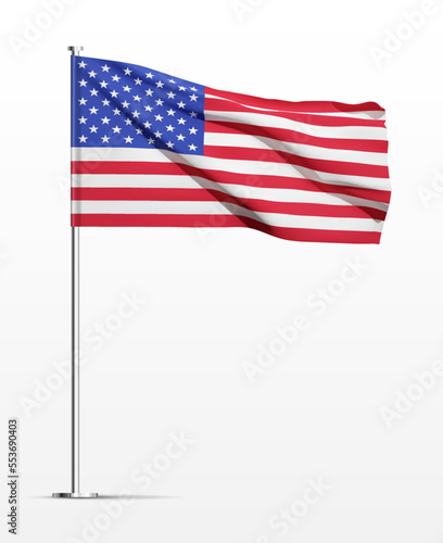American flag isolated on white. EPS10 vector