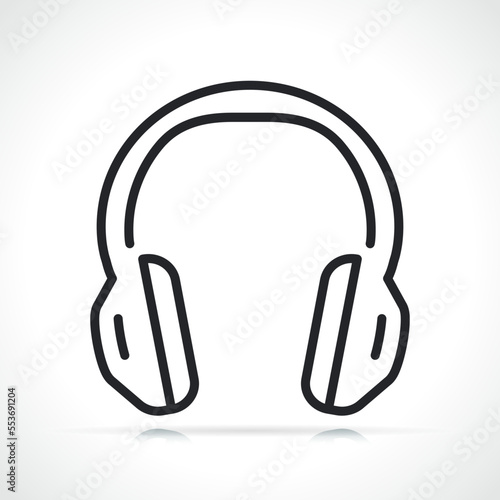headphones thin line icon isolated