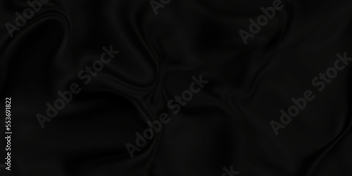 Black silk background . Black satin background texture . abstract background luxury cloth or liquid wave or wavy folds of grunge silk texture material or smooth luxurious . 