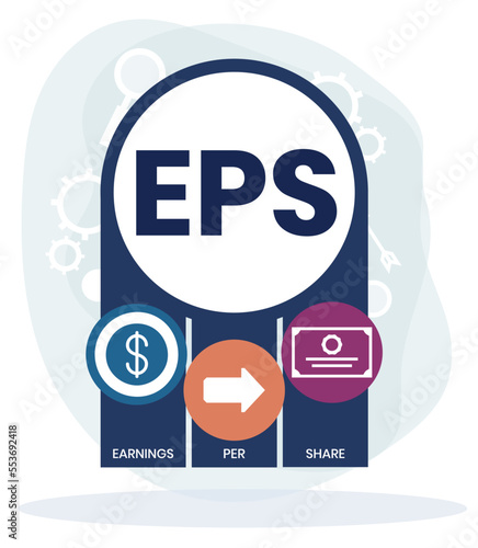 EPS - Earnings Per Share acronym, concept background. vector illustration concept with keywords and icons. lettering illustration with icons for web banner, flyer, landing page, presentation