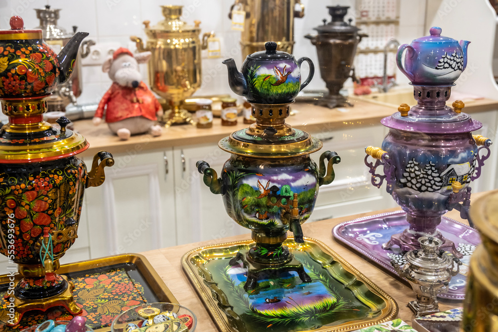 antique unique samovars of different colors and configurations produced in the city of Tula antique unique samovars of different colors and configurations produced in the city of Tula
