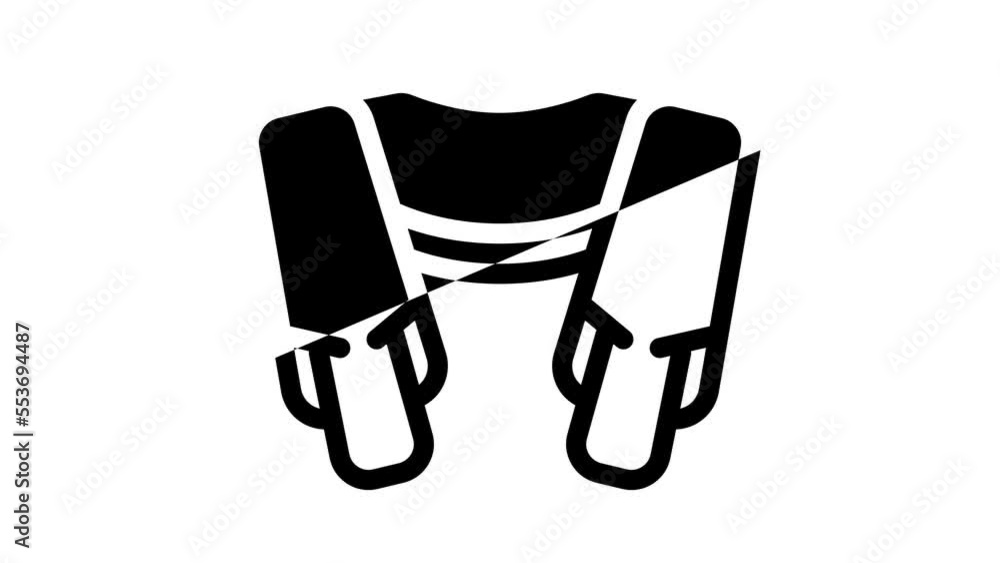 shiatsu massager line icon animation