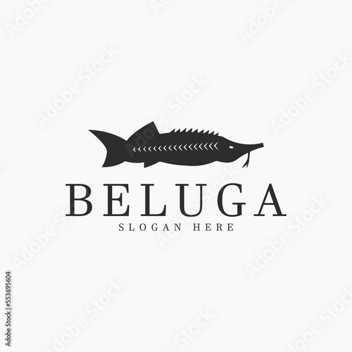 silhouette beluga oysters caviar logo design vector template with modern, simple and minimalist styles isolated on white background
