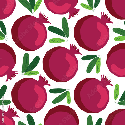 Seamless pattern with pomegranates. Decorative patterns of the pomegranate fruit