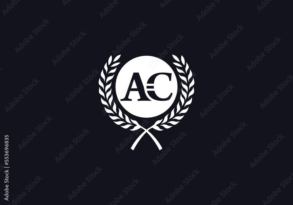 Laurel wreath logo and laurel wreath circle leaf icon vector design with letters. Laurel wreath leaf circle favicon and icon Laurel wreath logo and laurel wreath circle leaf icon vector design with letters. Laurel wreath leaf circle favicon and icon