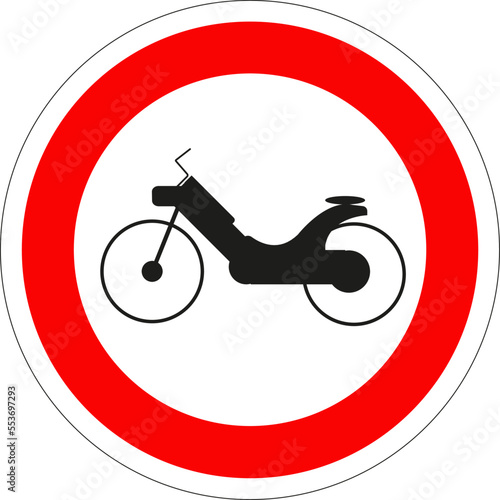 Panneau routier français: Accès interdit aux cyclomoteurs