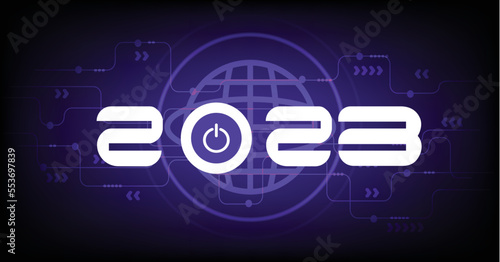 new year with vector technology concept