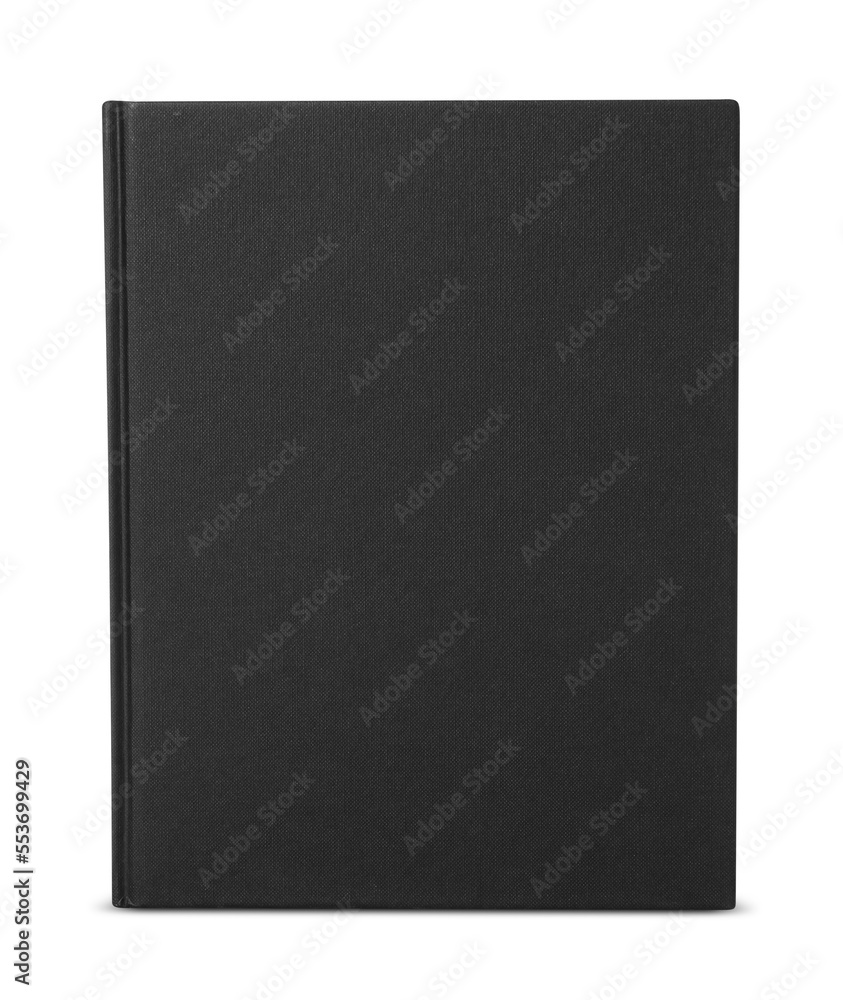 Closed book with black hard cover isolated on white Closed book with black hard cover isolated on white