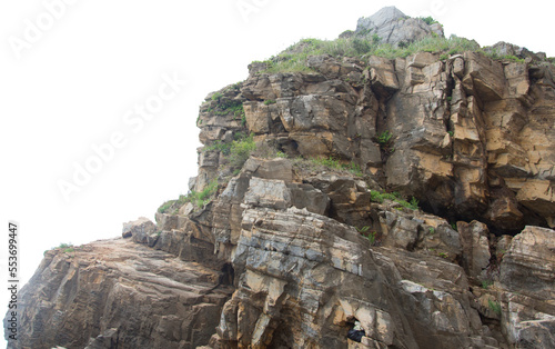 Isolated PNG cutout of a cliff on a transparent background, ideal for photobashing, matte-painting, concept art