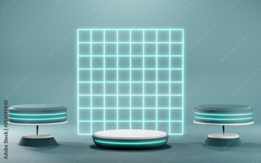 3D render of Podium background in blue tones for displaying cream products. cosmetics 3D render of Podium background in blue tones for displaying cream products. cosmetics