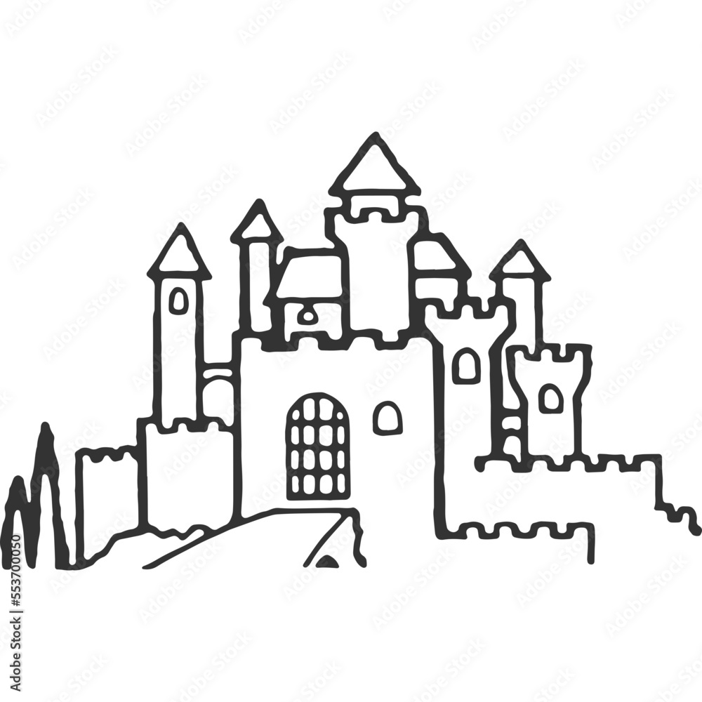 Castle Vintage Illustration Vector