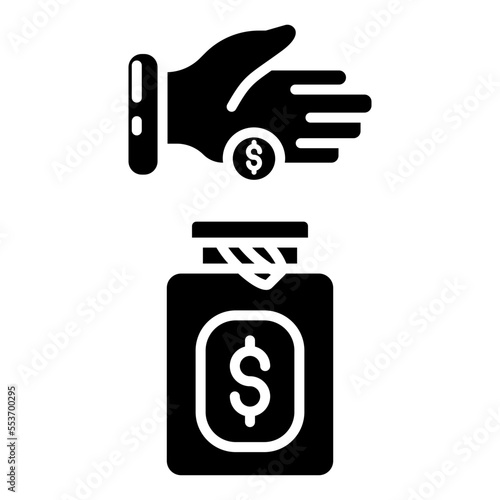 coins in a bottle  icon