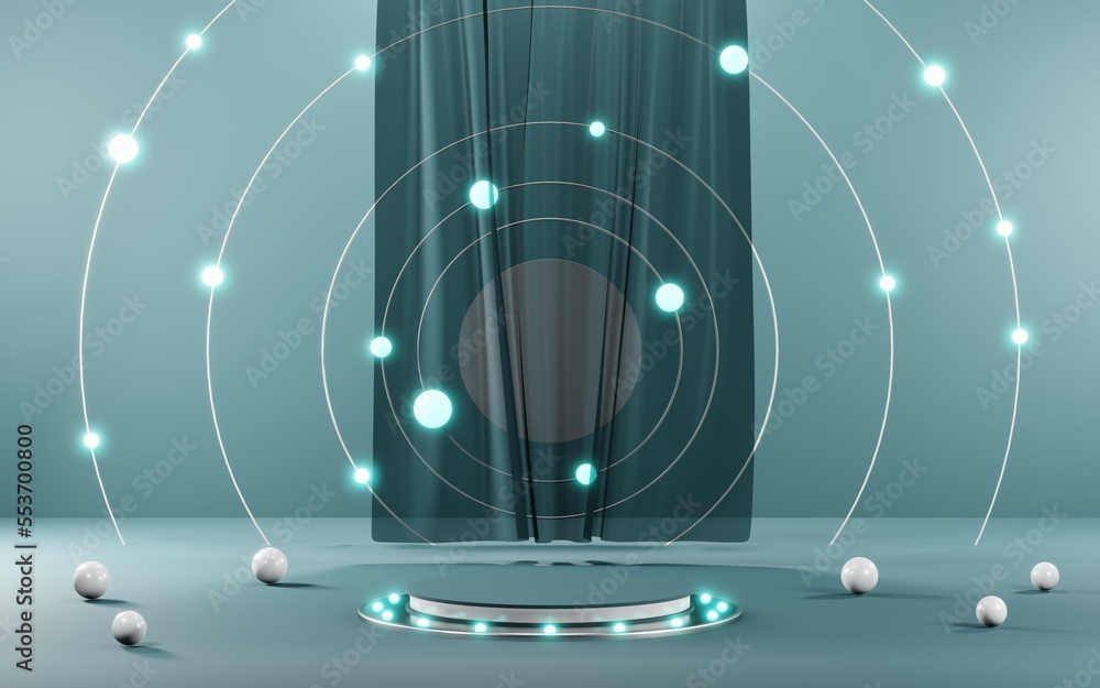 3D render of Podium background in blue tones for displaying cream products. cosmetics 3D render of Podium background in blue tones for displaying cream products. cosmetics