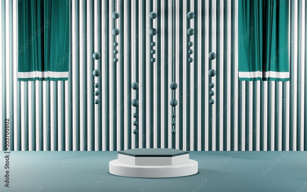 3D render of Podium background in blue tones for displaying cream products. cosmetics 3D render of Podium background in blue tones for displaying cream products. cosmetics