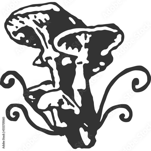 Magic Mushroom Vintage Illustration Vector