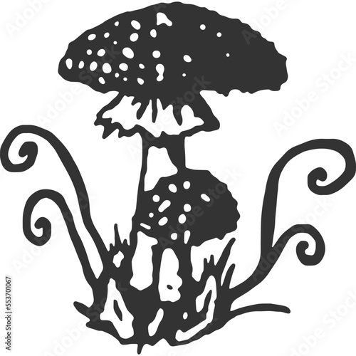 Magic Mushroom Vintage Illustration Vector