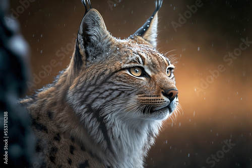 Print op canvas Portrait of a lynx