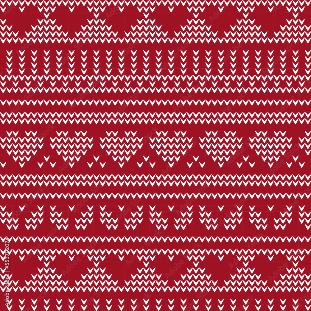 red valentine fair isle knit seamless vector pattern red valentine fair isle knit seamless vector pattern
