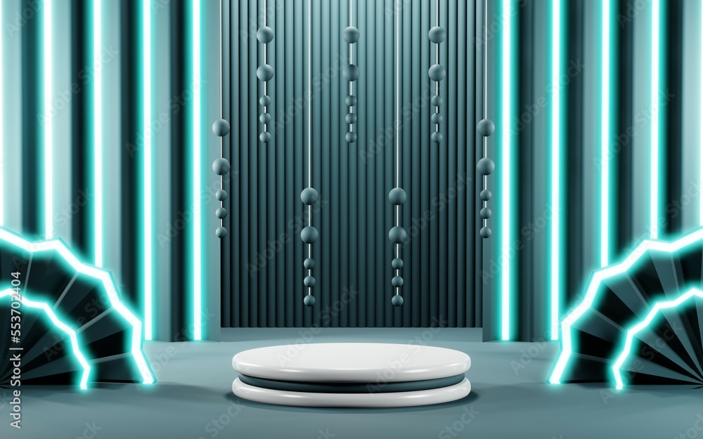 3D render of Podium background in blue tones for displaying cream products. cosmetics 3D render of Podium background in blue tones for displaying cream products. cosmetics