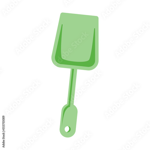 Scoop for cleaning the pet toilet. Item for animal store. Vector illustration of accessories for pet, food for cats and dogs isolated on white. Pet shop