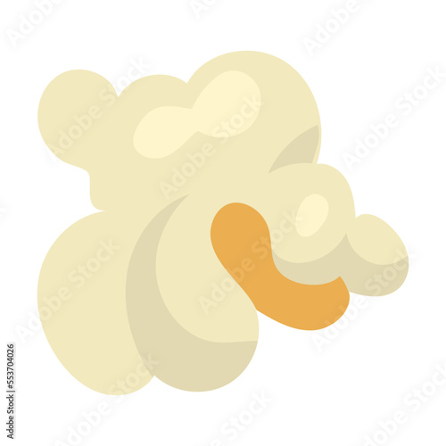 Popcorn snack for eating during movie. Vector illustration of souffles grain isolated on white background