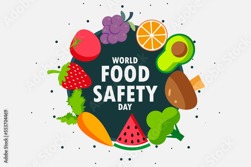 Fototapeta Naklejka Na Ścianę i Meble -  Vector world food safety day background design