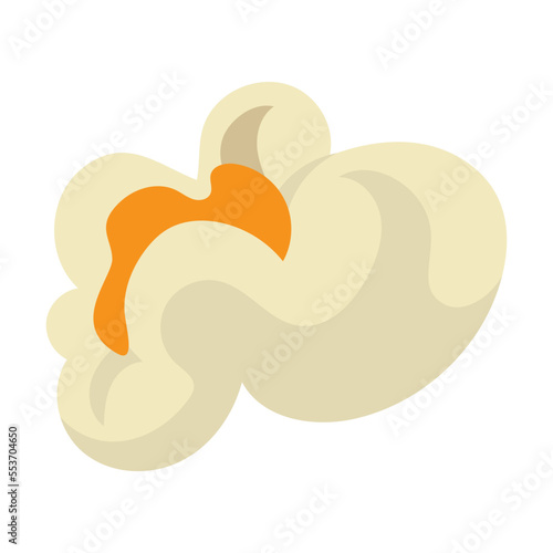 Popcorn snack for eating during premiere. Vector illustration of souffles grain isolated on white background