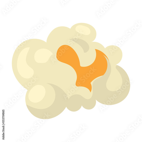 Popcorn snack for eating. Vector illustration of souffles grain isolated on white background