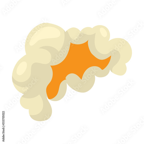 Popcorn for eating during movie. Vector illustration of souffles grain isolated on white background