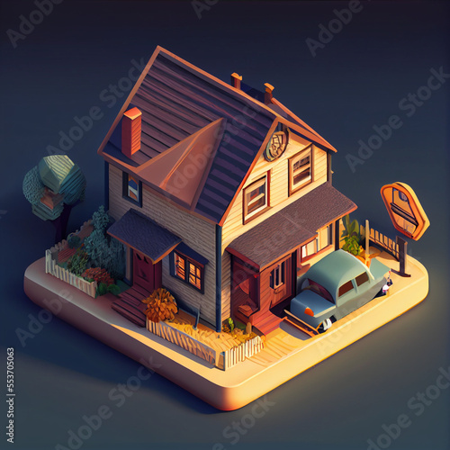 Illustration of a minimalistic house