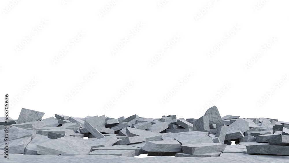 destruction of a concrete floor. impact on a concrete floor