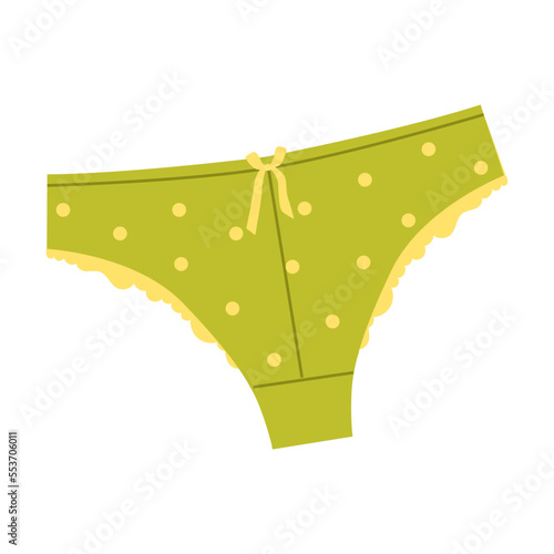 Trendy lingerie or bikini vector illustration. Simple or lace female underwear, panties and bras isolated on white