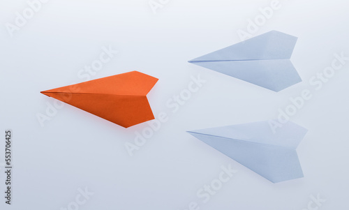 The orange origami plane is the winner