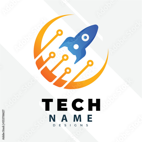 Tecnology Logo Design Inspiration. Logo vector template. Abstract tecnology logo design with creative concept premium vector