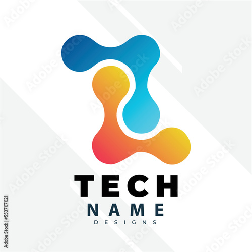 Tecnology Logo Design Inspiration. Logo vector template. Abstract tecnology logo design with creative concept premium vector