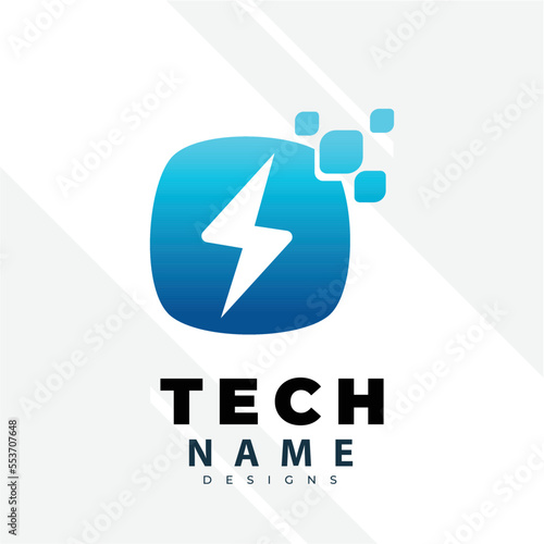 Tecnology Logo Design Inspiration. Logo vector template. Abstract tecnology logo design with creative concept premium vector