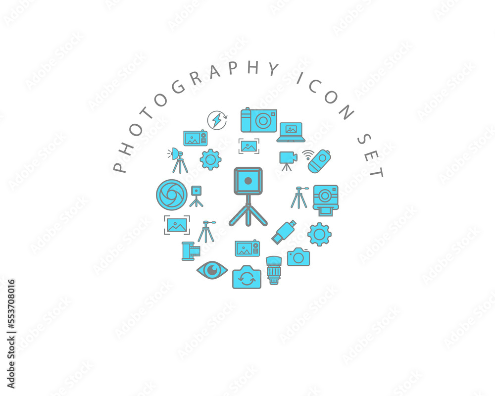 Vector photography icon set Vector photography icon set