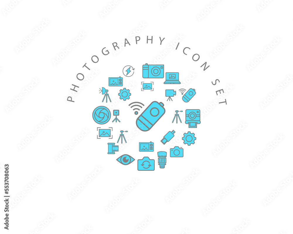 Vector photography icon set Vector photography icon set