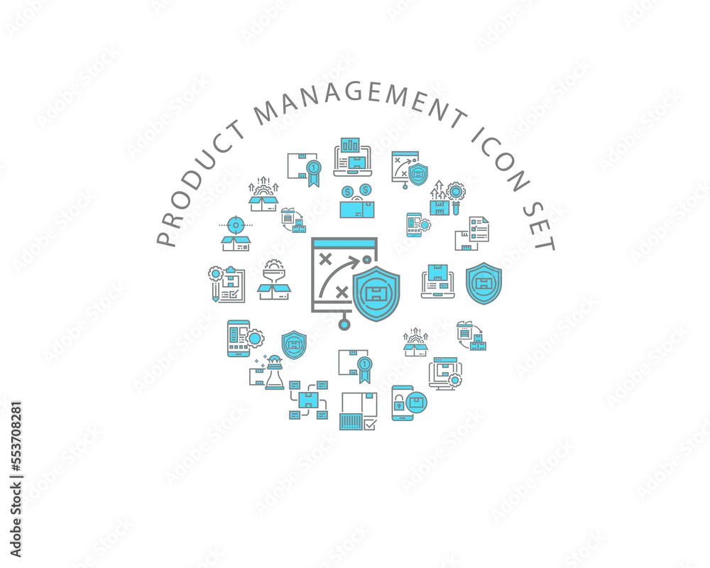 Vector product management icon set Vector product management icon set