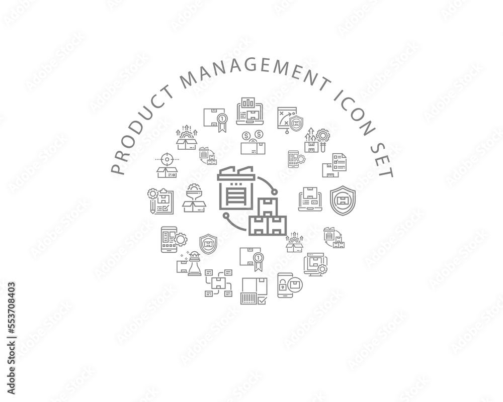 Vector product management icon set
