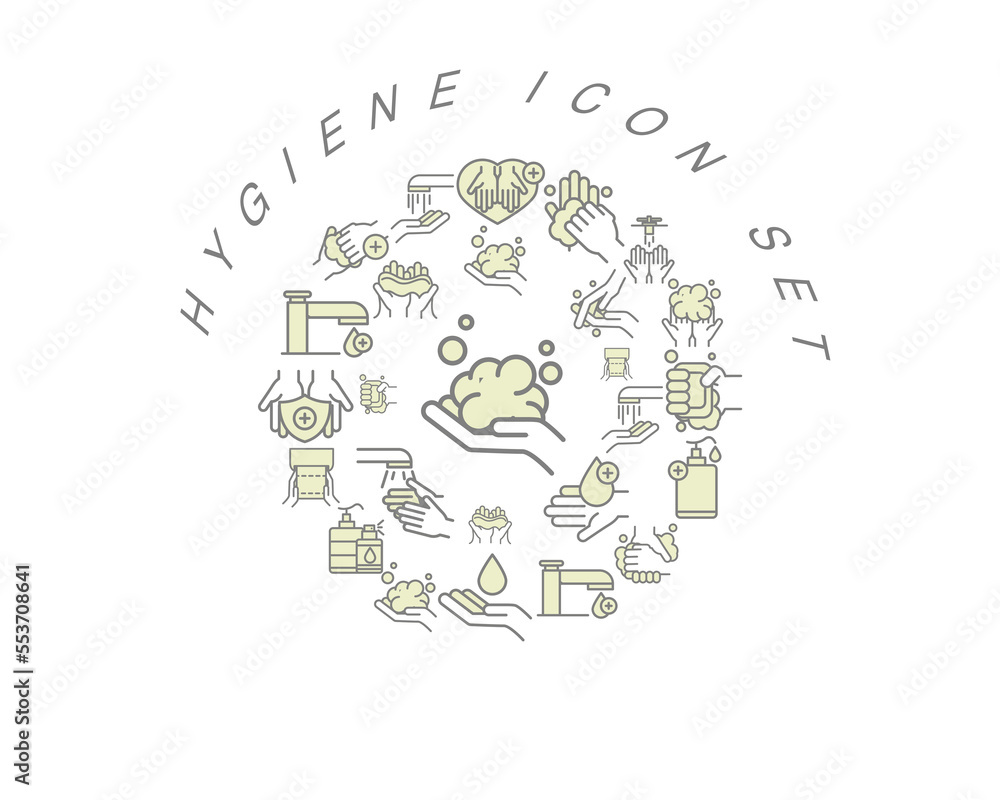 Vector hygiene icon set Vector hygiene icon set