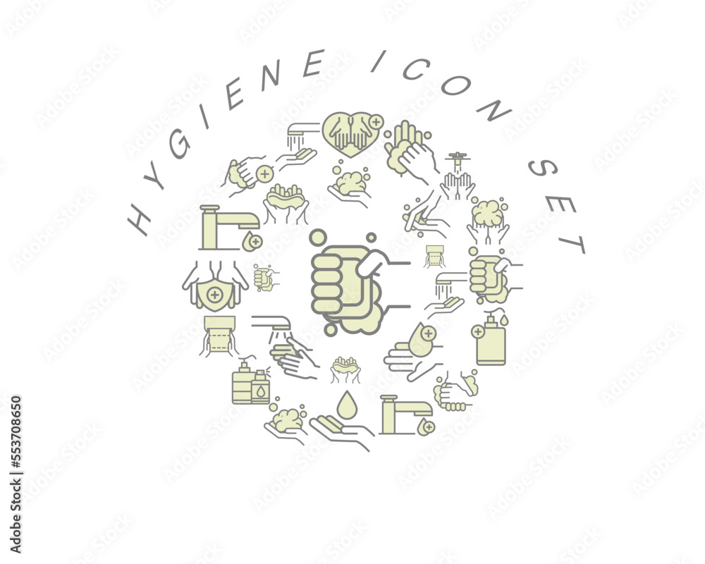 Vector hygiene icon set Vector hygiene icon set