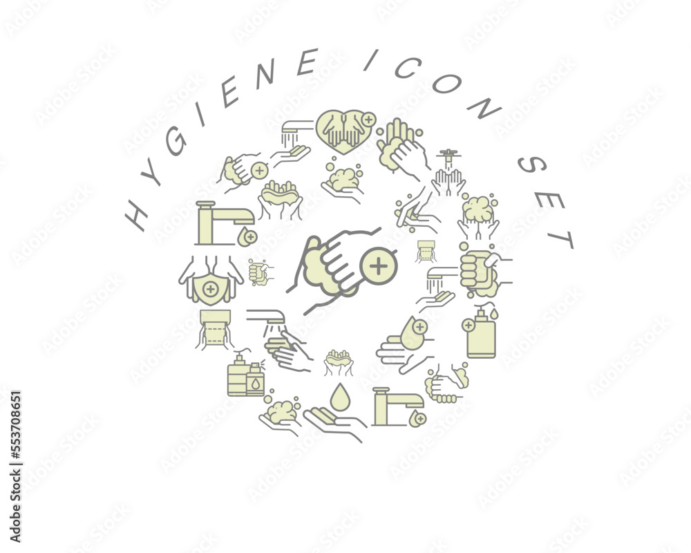 Vector hygiene icon set Vector hygiene icon set