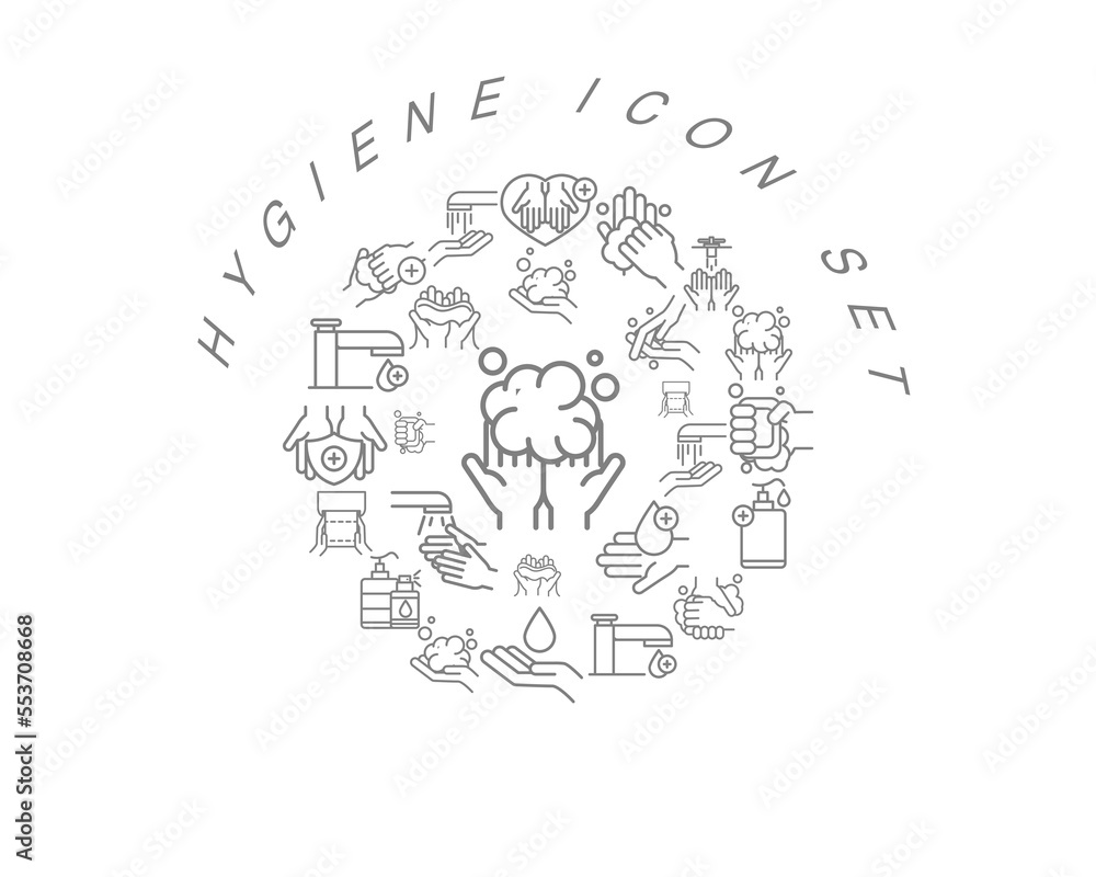 Vector hygiene icon set Vector hygiene icon set