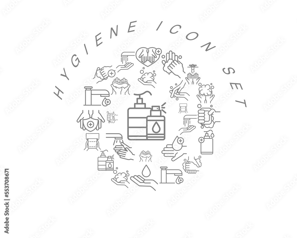 Vector hygiene icon set Vector hygiene icon set